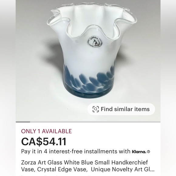 Zorza Art Glass,candle/handkerchief vase - Picture 7 of 7